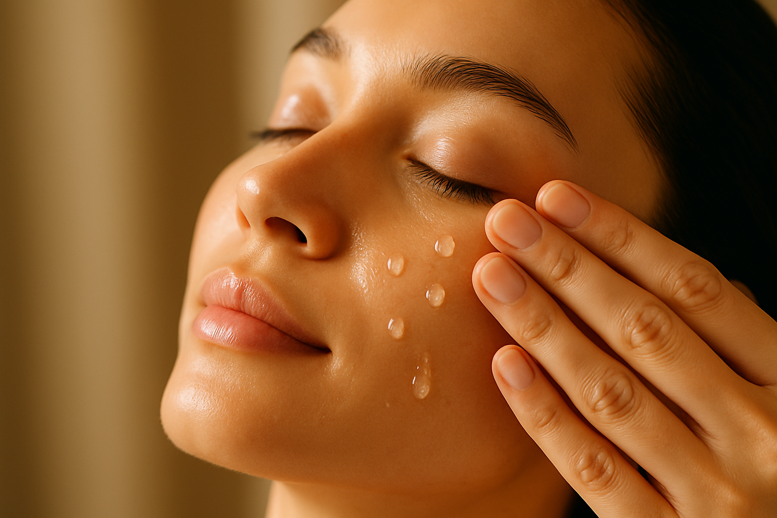 Applying serum face